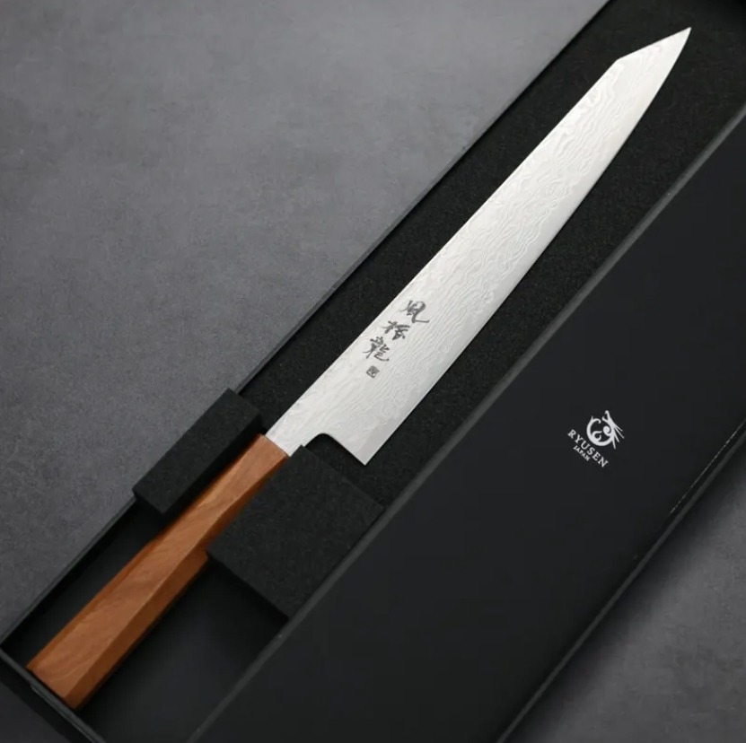 龍泉刃物 風格龍 筋引 270mm<br>ATS314鋼 63層大馬士革