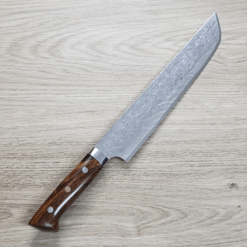 佐治武士 寬版先丸筋引 240mm <br>SG2鋼 鑽石大馬士革
