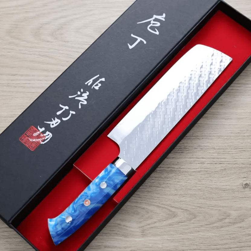 佐治武士 菜切 165mm SG Strix鋼 鎚目 壓克力柄 (2) 佐治武士 菜切 165mm SG Strix鋼<br>鎚目 壓克力柄