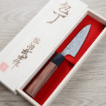 佐治武士 蔬果刀 90mm SG2鋼<br>黑染大馬士革