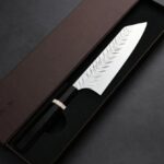 加藤義實 V鎚目 文化刀 170mm<br>SG2粉末HSS鋼 黑檀白環