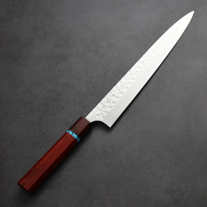 加藤義實 丸鎚目 筋引 270mm<br>SG2粉末HSS鋼 藍松石環