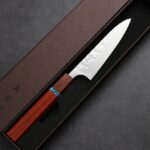 加藤義實 丸鎚目 蔬果刀 120mm SG2粉末HSS鋼 藍松石環 (2) 加藤義實 丸鎚目 蔬果刀 120mm<br>SG2粉末HSS鋼 藍松石環