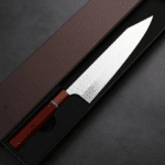 加藤義實 水波 切付牛刀 240mm<br>SG2粉末HSS鋼 藍松石環