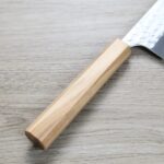 加藤義實 水波 牛刀 240mm <br>SG2粉末HSS鋼 橄欖木柄