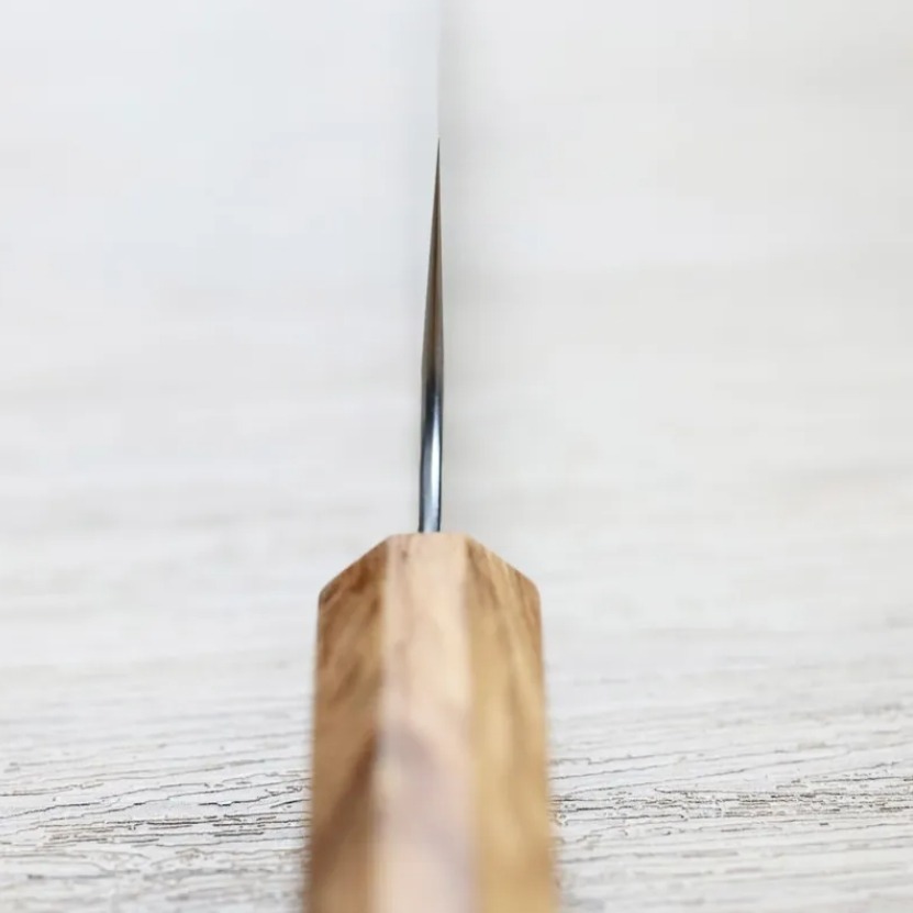 加藤義實 水波 牛刀 240mm <br>SG2粉末HSS鋼 橄欖木柄