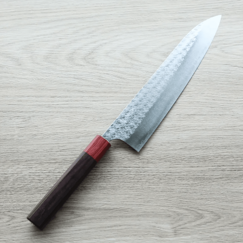 加藤義實 水波 牛刀 240mm SG2粉末HSS鋼 加藤義實 水波 切付牛刀 240mm<br>SG2粉末HSS鋼