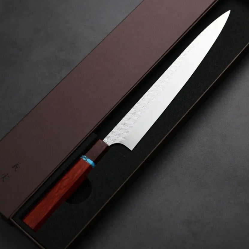 加藤義實 水波 筋引 270mm SG2粉末HSS鋼 藍松石環 (2) 加藤義實 水波 筋引 270mm <br>SG2粉末HSS鋼 藍松石環