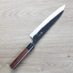 安立打刃物 牛刀 210mm 白紙鋼 黑打 墨流 安立打刃物 牛刀 210mm 白紙鋼 黑打 墨流