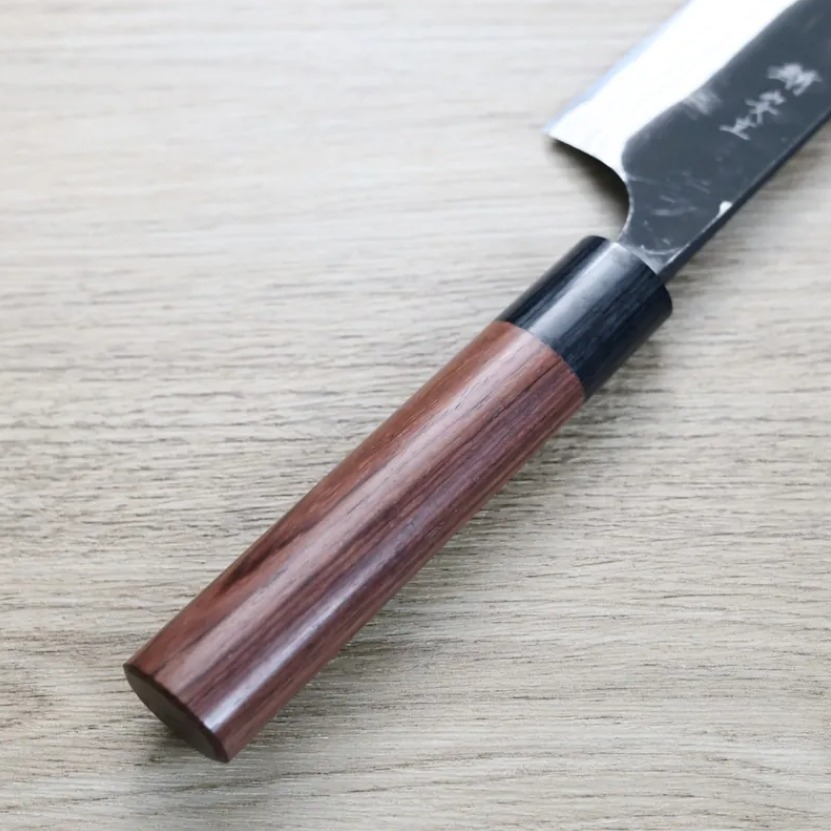 安立打刃物 牛刀 210mm 白紙鋼 黑打 墨流 (3) 安立打刃物 牛刀 210mm 白紙鋼 黑打 墨流