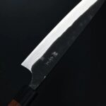 安立打刃物 牛刀 210mm 白紙鋼 黑打 墨流 (5) 安立打刃物 牛刀 210mm 白紙鋼 黑打 墨流