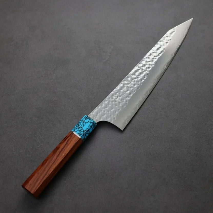 黑崎優 閃光 牛刀 210mm SG2粉末HSS鋼 玫瑰木藍松石 黑崎優 閃光 牛刀 210mm SG2粉末HSS鋼 玫瑰木藍松石