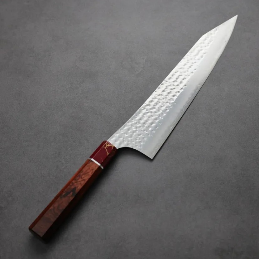 黑崎優 閃光 牛刀 240mm SG2粉末HSS鋼 玫瑰木紅松石