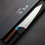 黑崎優 閃光 牛刀 240mm SG2粉末HSS鋼 玫瑰木藍松石