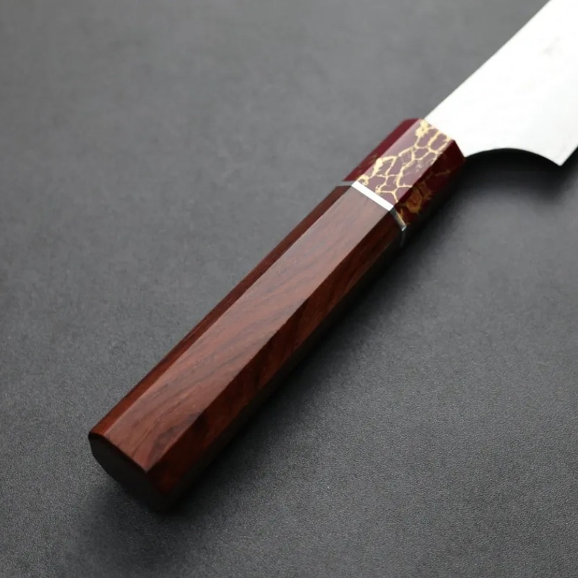 黑崎優 閃光 筋引 240mm SG2粉末HSS鋼 玫瑰木紅松石