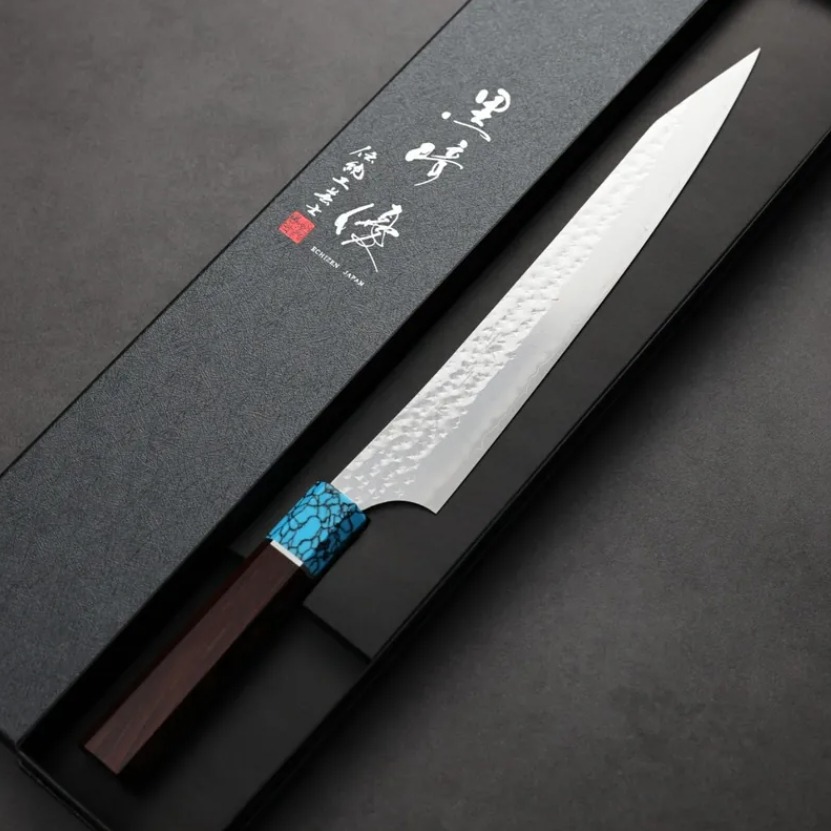 黑崎優 閃光 筋引 240mm SG2粉末HSS鋼 玫瑰木藍松石 (2) 黑崎優 閃光 筋引 240mm SG2粉末HSS鋼 玫瑰木藍松石