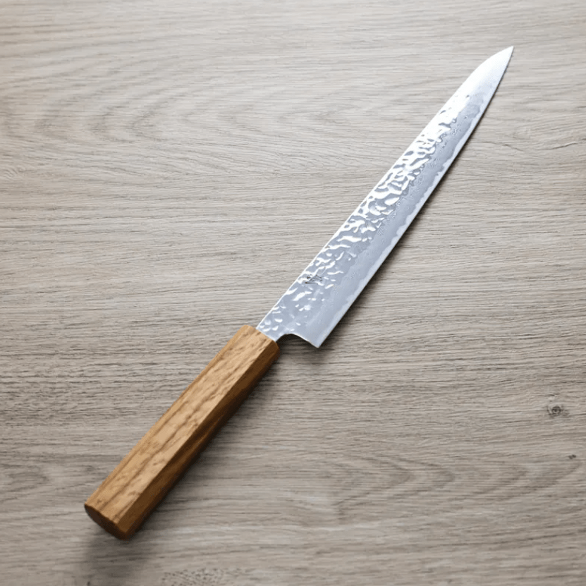 作SAKU 壱 筋引 240mm AUS10鋼 鎚目 大馬士革1 作SAKU 壱 筋引 240mm AUS10鋼 鎚目 大馬士革