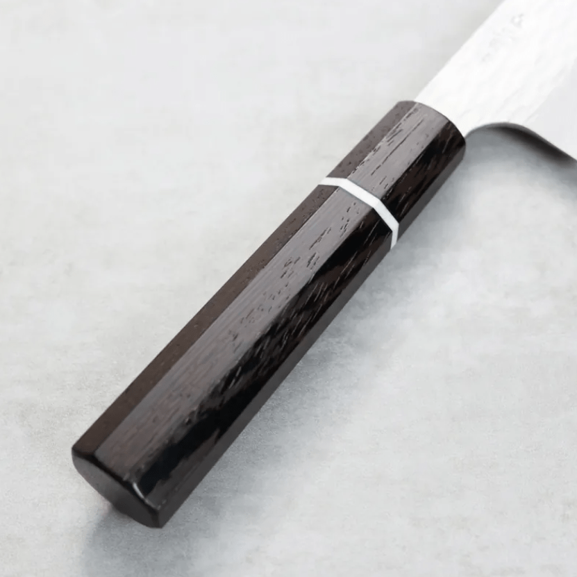 二唐刃物 三德 170mm <br>VG XEOS鋼 鎚目大馬士革