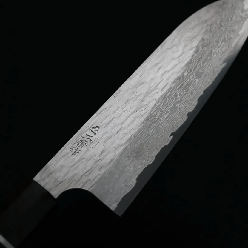 二唐刃物 三德 170mm <br>VG XEOS鋼 鎚目大馬士革