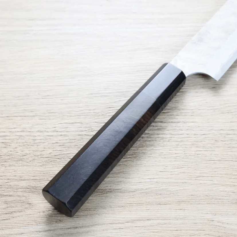 二唐刃物 切付筋引 255mm<br>紙超級鋼 柳葉鎚目