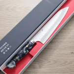 二唐刃物 牛刀 210mm SG2粉末<br>HSS鋼 磨鎚目 壓克力柄