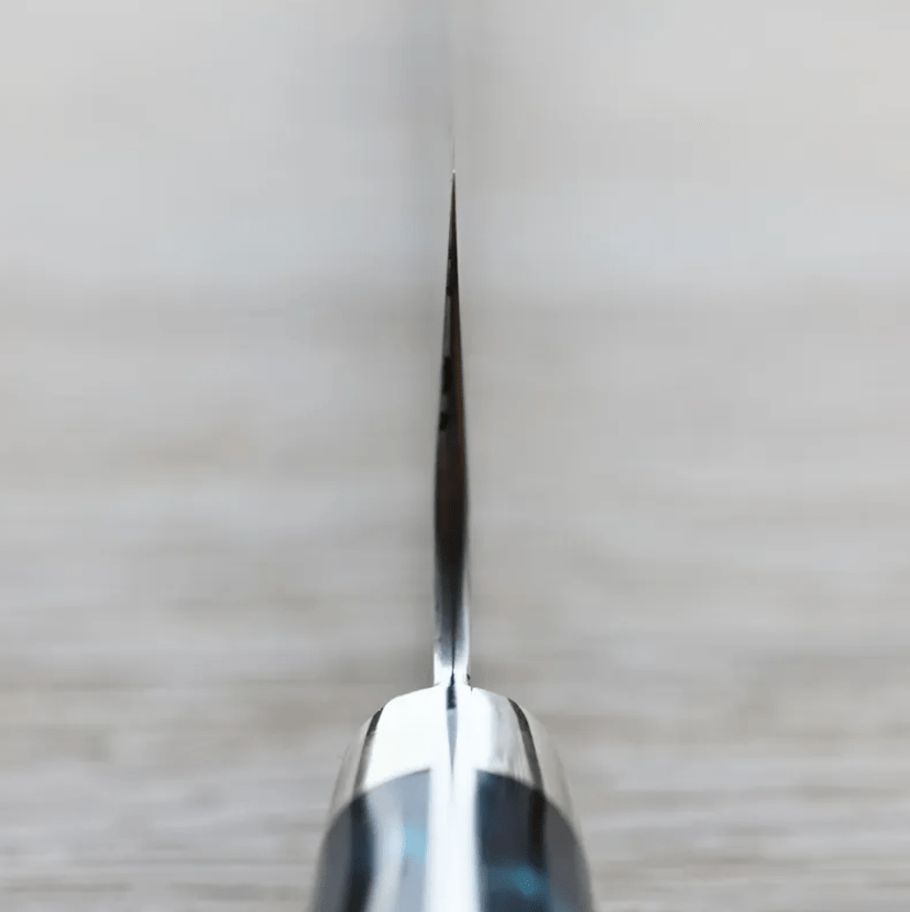 二唐刃物 牛刀 210mm SG2粉末<br>HSS鋼 磨鎚目 壓克力柄