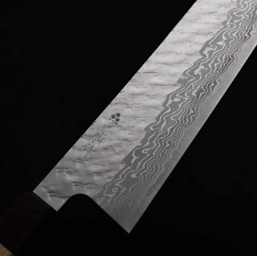 日野浦刃物 味方屋 三德<br>165mm 白紙鋼 磨梨地