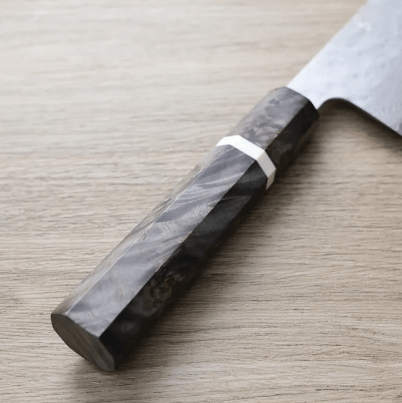 二唐刃物 牛刀 240mm<br>VG10鋼 磨鎚目