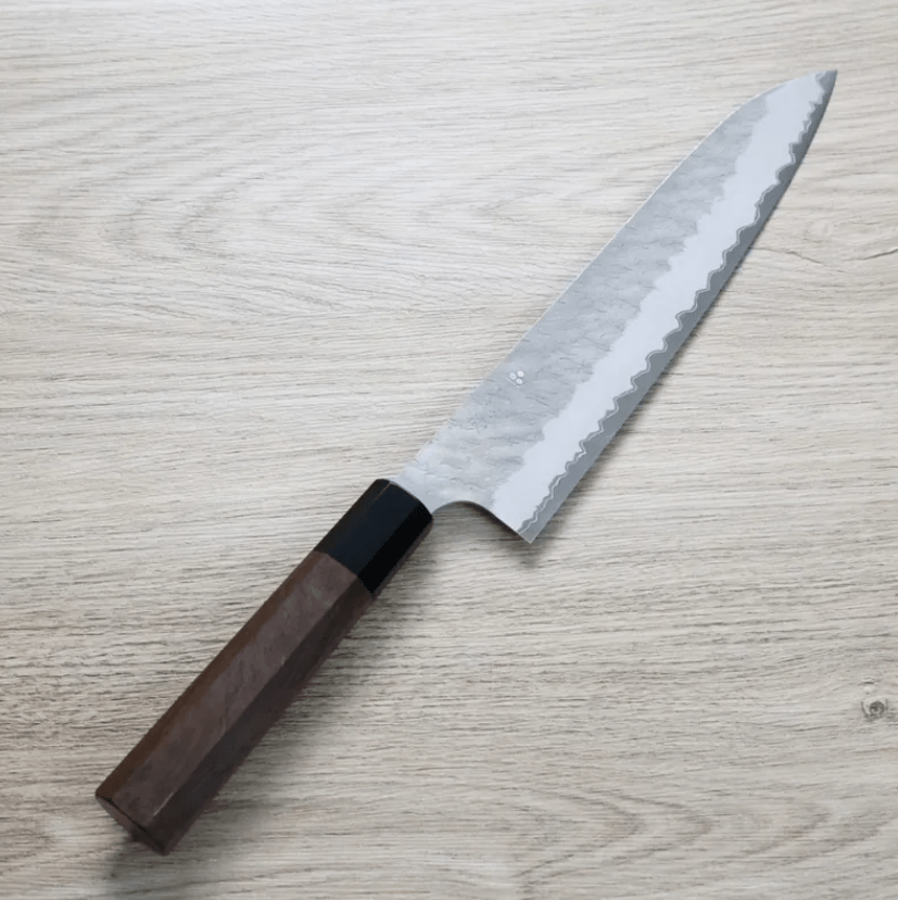 二唐刃物 牛刀 240mm <br>青紙超級鋼 柳葉鎚目