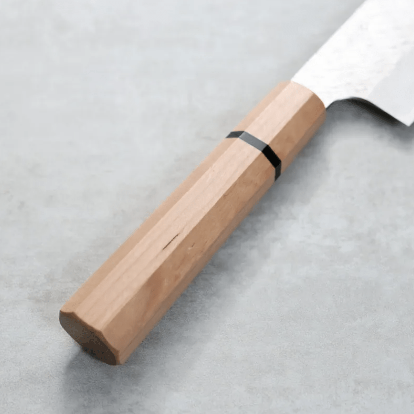 二唐刃物 菜切 180mm<br>SG Strix粉末HSS鋼 鎚目大馬士革