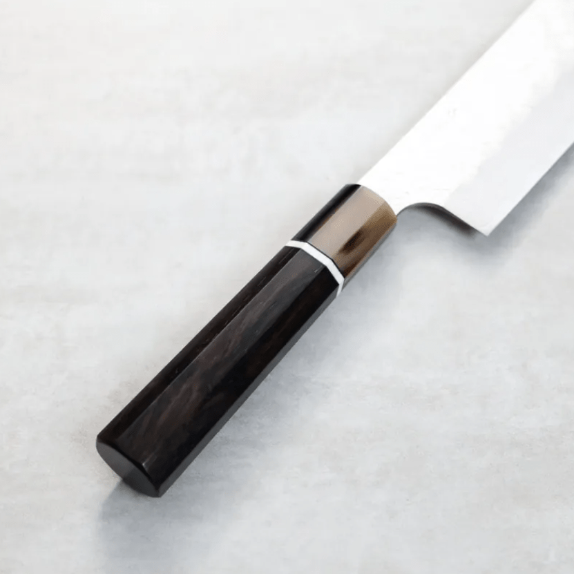 二唐刃物 菜切 180mm<br>SG Strix粉末HSS鋼 鎚目大馬士革