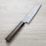 二唐刃物 蔬果刀 150mm 青紙超級剛 柳葉磨鎚目 胡桃木 二唐刃物 蔬果刀 150mm <br>青紙超級剛 柳葉磨鎚目