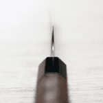 二唐刃物 蔬果刀 150mm 青紙超級剛 柳葉磨鎚目 胡桃木 (4) 二唐刃物 蔬果刀 150mm <br>青紙超級剛 柳葉磨鎚目