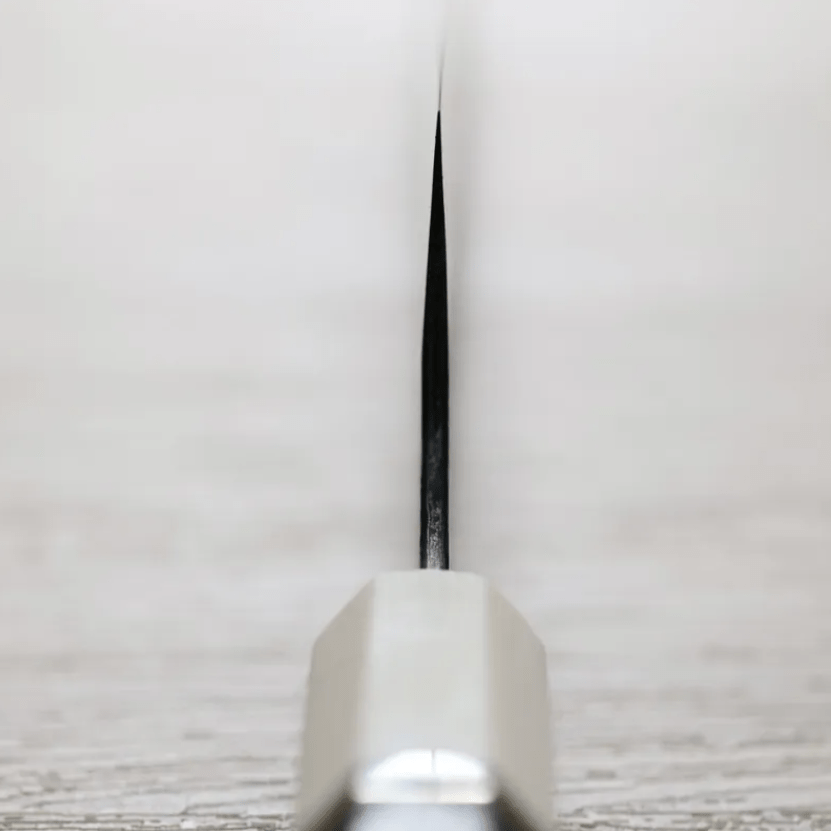 初心x二唐 切付牛刀 240mm<br>無芯鋼 黑打大馬士革