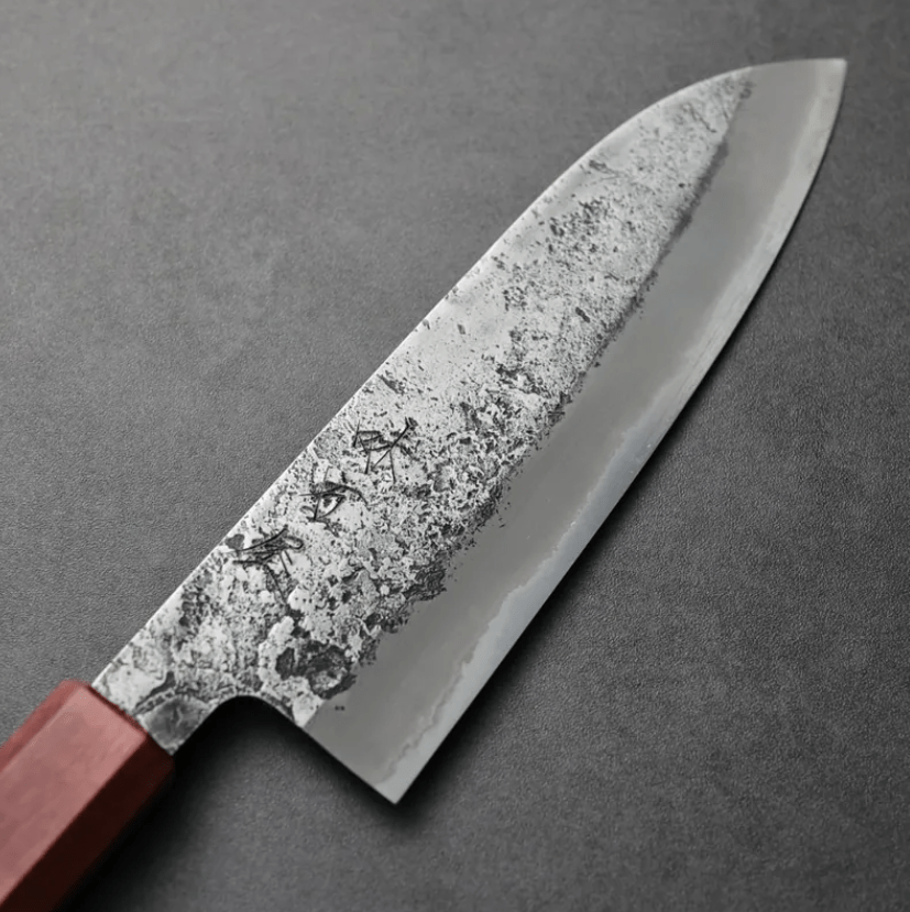 日野浦刃物 味方屋 三德<br>165mm 白紙鋼 磨梨地