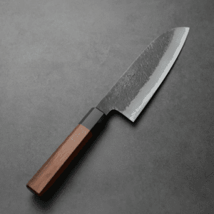 日野浦刃物 味方屋 三德 165mm<br>白紙鋼 黑打梨地 水牛口金