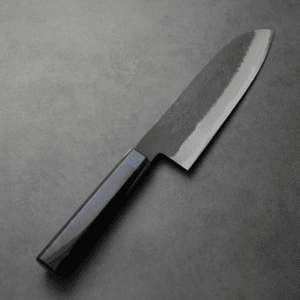 日野浦刃物 味方屋 三德 180mm<br>白紙鋼 黑打梨地