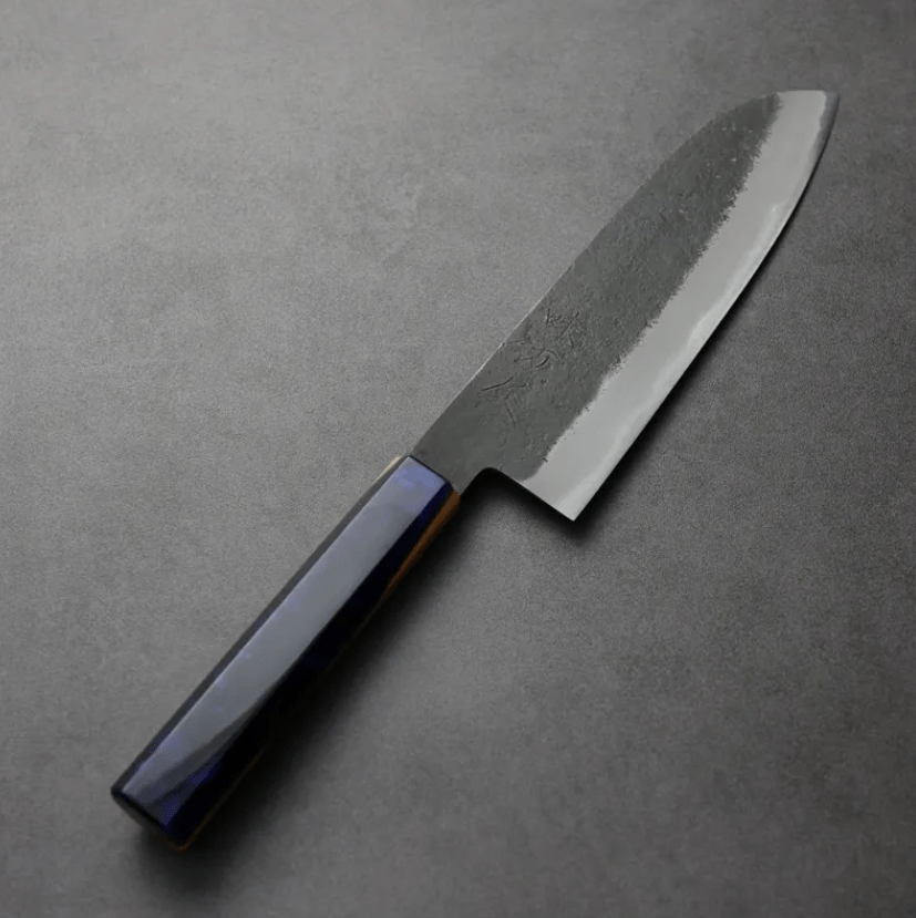 日野浦刃物 味方屋 三德 180mm 白紙鋼 黑打梨地 日野浦刃物 味方屋 三德 180mm<br>白紙鋼 黑打梨地