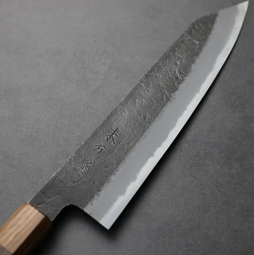 日野浦刃物 味方屋 切付牛刀<br>210mm 白紙鋼 黑打梨地