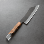 日野浦刃物 博多 三德 180mm<br>白紙鋼 黑打梨地