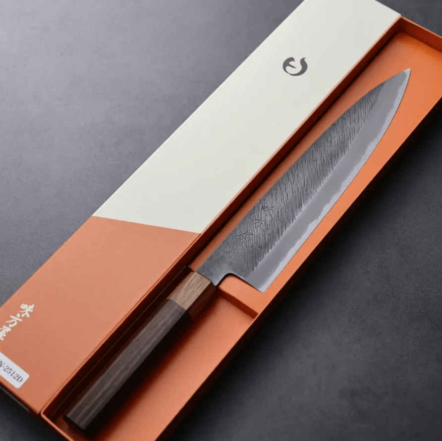 日野浦刃物 味方屋 牛刀 <br>240mm 白紙鋼 松葉鎚目