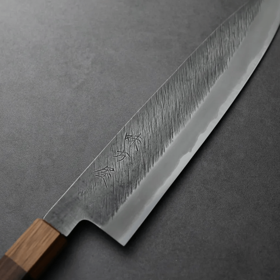 日野浦刃物 味方屋 牛刀 <br>240mm 白紙鋼 松葉鎚目