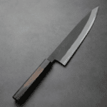 日野浦刃物 味方屋 牛刀 240mm<br>白紙鋼 黑打 黑檀八角柄