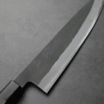 日野浦刃物 味方屋 牛刀 240mm<br>白紙鋼 黑打 黑檀八角柄