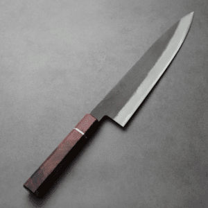 日野浦刃物 味方屋 牛刀 240mm<br>白紙鋼 黑打梨地