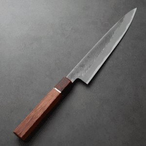 日野浦刃物 味方屋 筋引 <br>210mm 白紙鋼 松葉鎚目 玫瑰木八角柄