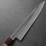 日野浦刃物 味方屋 筋引 210mm 白紙鋼 松葉鎚目 (4) 日野浦刃物 味方屋 筋引 <br>210mm 白紙鋼 松葉鎚目 玫瑰木八角柄