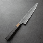 日野浦刃物 味方屋 筋引 210mm 白紙鋼 松葉鎚目 黑檀八角柄 日野浦刃物 味方屋 筋引 210mm<br>白紙鋼 松葉鎚目 黑檀八角柄