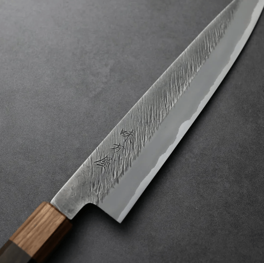 日野浦刃物 味方屋 筋引 210mm 白紙鋼 松葉鎚目 黑檀八角柄 (3) 日野浦刃物 味方屋 筋引 210mm<br>白紙鋼 松葉鎚目 黑檀八角柄