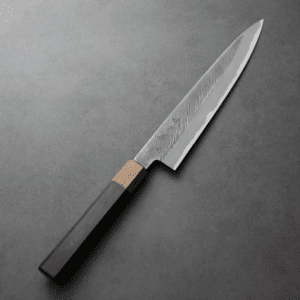 日野浦刃物 味方屋 筋引 210mm<br>白紙鋼 松葉鎚目 黑檀八角柄
